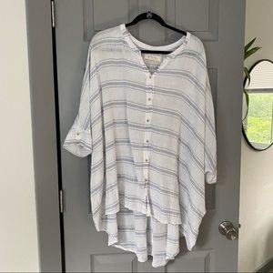 Free People We The Free Buttondown Top Ivory/Blue